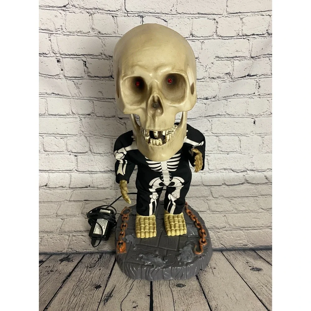 Vintage‎ *Video* Rare 2001 Gemmy Big Head Dancing Skeleton Super Freak Halloween
